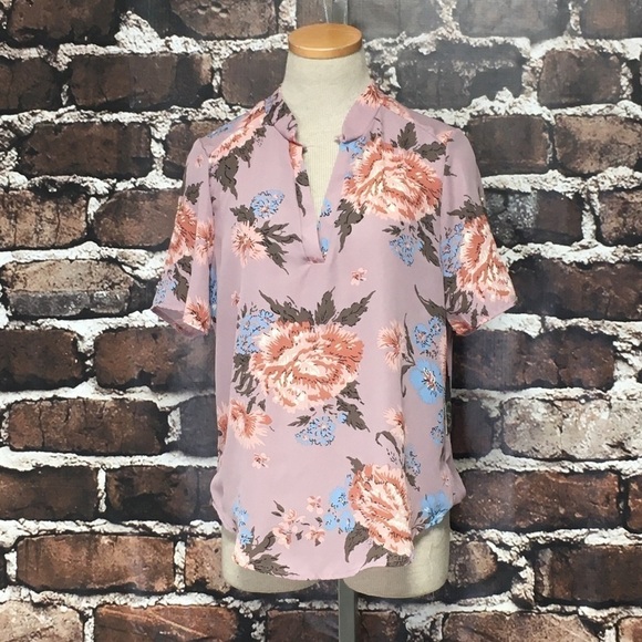 Liberty Love NWT Blouse Top Shirt Boho Floral Pink Blue Small - Picture 2 of 12